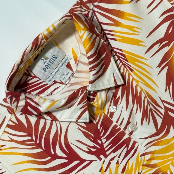 Palm Leaf Tropical Pattern Polo Shirt by 28 Palms Size XL  ~ Excellent - Picture 6 of 8